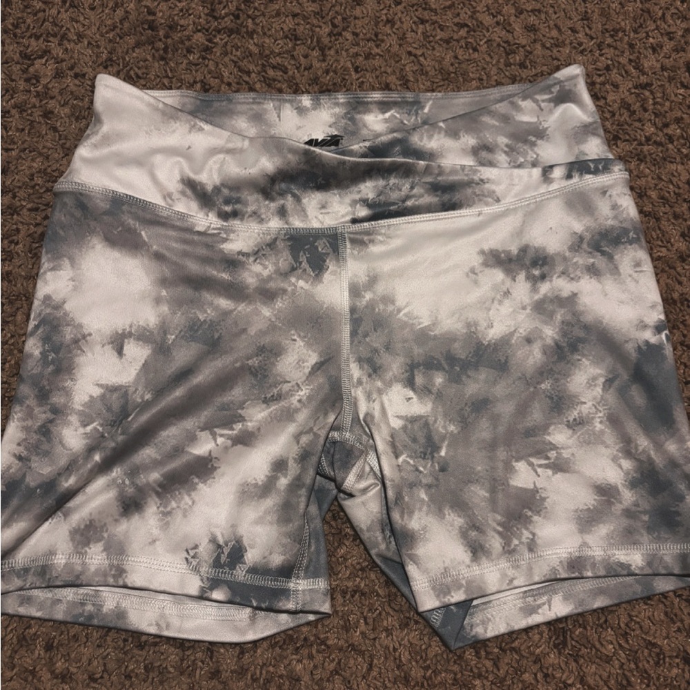 Avia Women's Black and White Tie-Dye Bike Shorts
